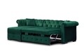 Coltar extensibil cu lada si sezlong stanga, Chester One, L.247 l.171 H.74, stofa, Velvet Louvre Green