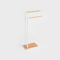 Suport pentru prosoape Fraz, Homla, 39x18x78 cm, metal/lemn, alb/natur