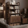 Corp biblioteca, Hanah Home, CPT4750-50, 75x140x40 cm, PLACAJ CARPEN, Maro