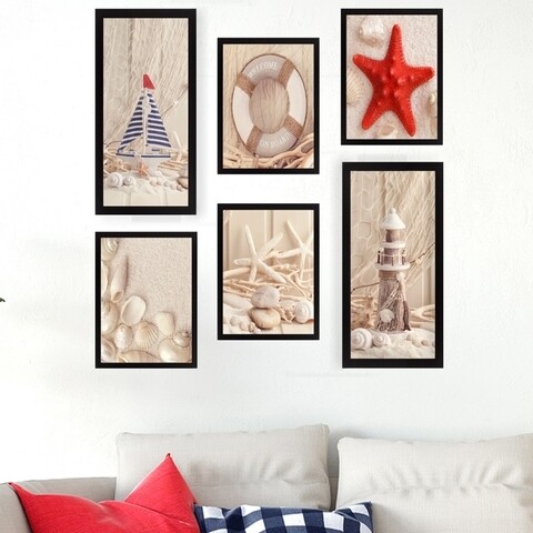 Set 6 tablouri decorative, SET_062, Lulu, 24×29 cm/24×44 cm, plastic 24x29
