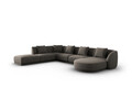 Coltar panoramic stanga 6 locuri, Tulum, Cosmopolitan Design, 330x255x70 cm, tesatura chenille, gri