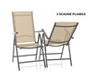 Set mobilier de gradina 3 piese Texas, Heinner, 60x71 cm/56x68x105 cm, otel/sticla/textil, bej/negru