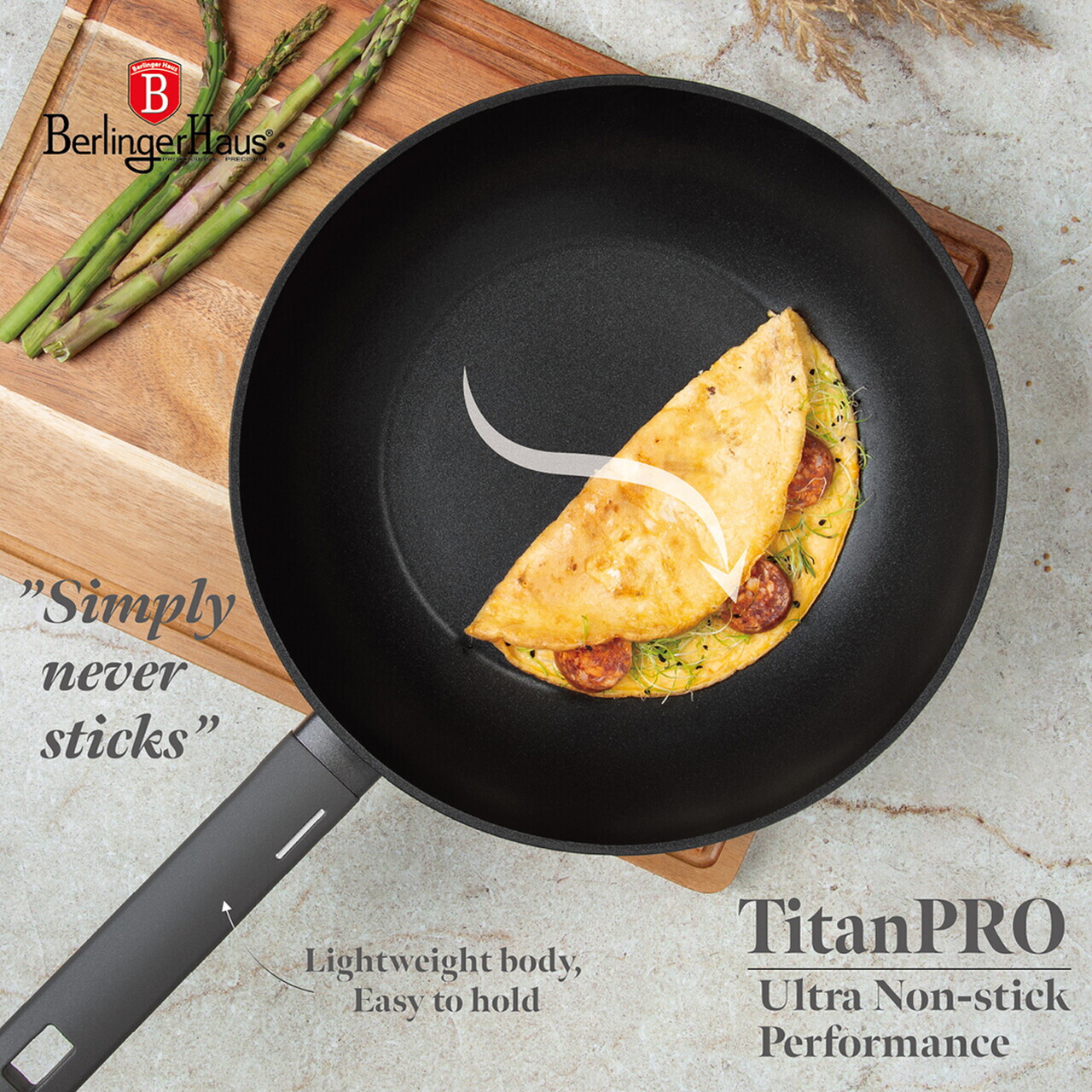 Tigaie Wok Berlinger Haus, Anthracite, 28 cm, 3.2 L, aluminiu forjat, antracit mat - imagine 9