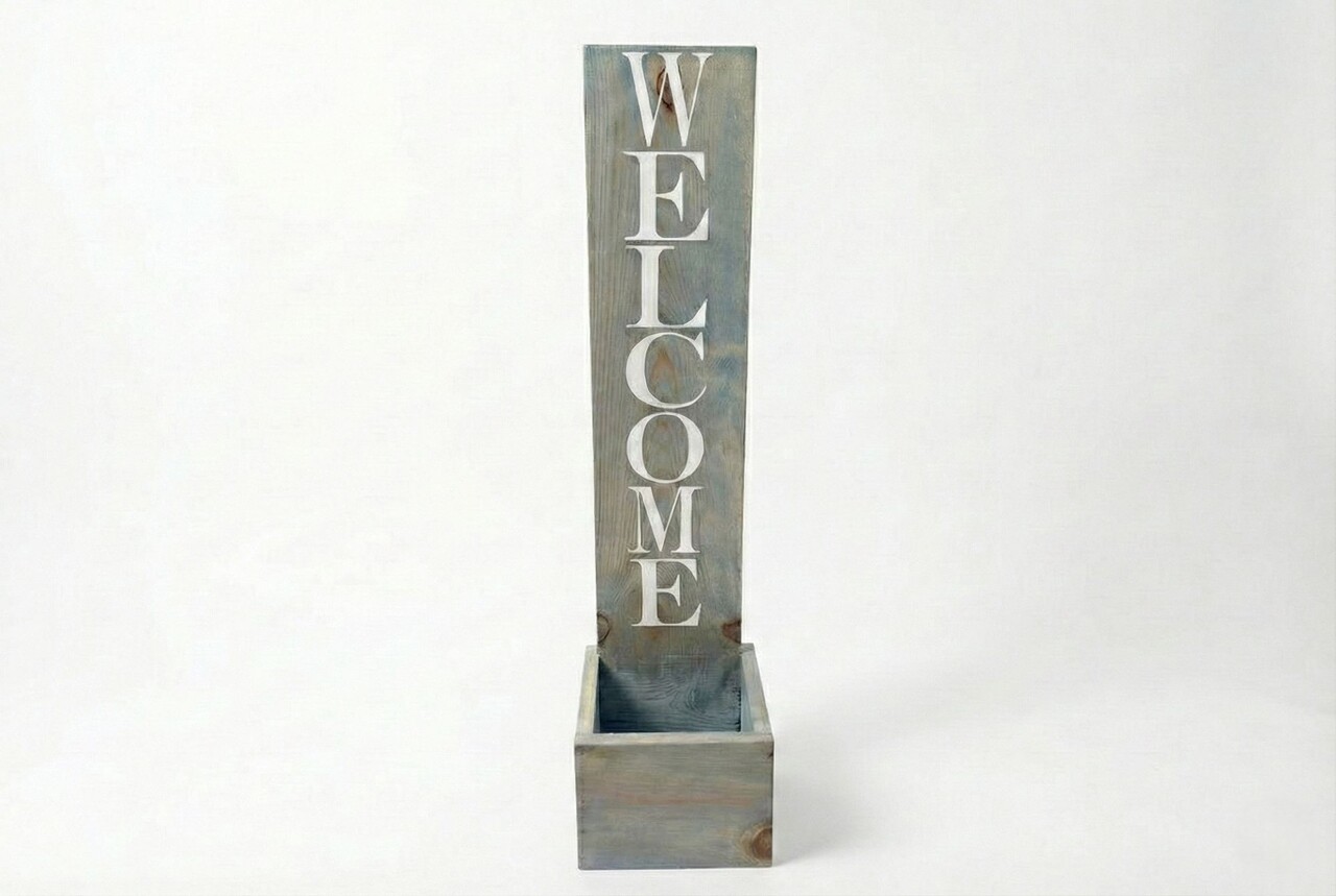 Ghiveci decorativ de grădină, Huhu656, 22x100x18 cm, Gri plutitor - imagine 2