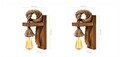 Set 2 lampi de perete, Lustro, KN15, E27, lucrate manual, lemn de molid