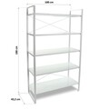 Etajera cu 5 rafturi Leia, Versa, 100x43.2x180 cm, sticla
