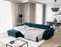 Coltar extensibil stanga 4 locuri ELTAP, Mari-07, Mariall, 288x200x92 cm, lemn/poliester, albastru inchis