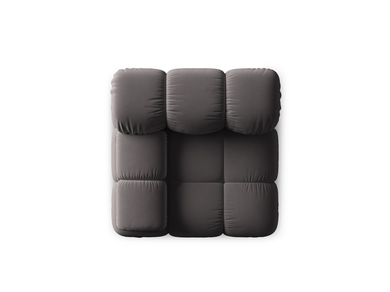 Modul canapea stanga 1 loc, Bellis, Micadoni Home, BL, 94x94x70 cm, catifea, gri inchis