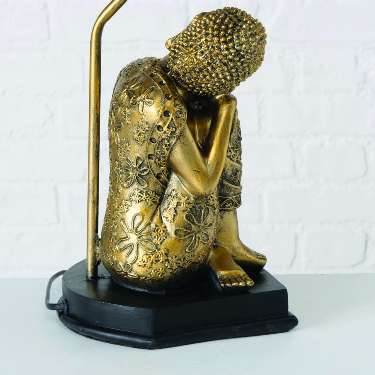 Lampa De Masa Buddha, Boltze, 24x48 Cm, 1 X E27, 40W, Polirasina, Auriu