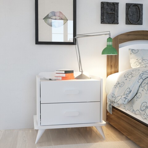 Noptiera Andaz, Zena Home, 60×42.1×58.6 Cm, Alb