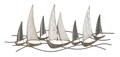 Decoratiune de perete Regata, Mauro Ferretti, 100x44 cm, fier, multicolor