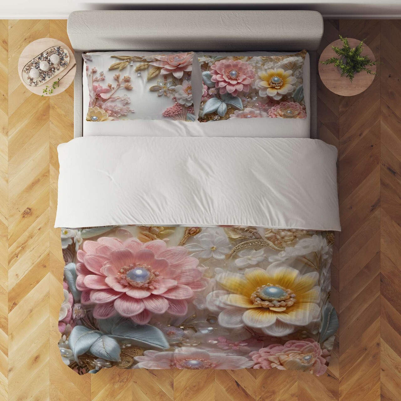 Set husă de pilotă dublă (FR), L'essentiel Maison, FLW_DVT25-16, Multicolor - view 2