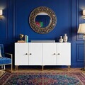 Consola, Hanah Home, Squarel 150, 150x75x32 cm, Alb