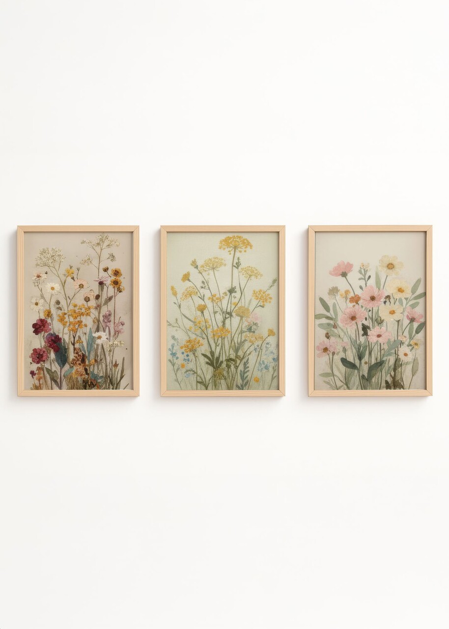 Set 3 tablouri decorative, Huhu711, Cadru: 100% LEMN MASIV (Grosime: 2 cm), Multicolor - view 2