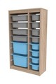 Dulap multifunctional, Estella, Montana Xs 2D4N8U, Gri Sonomo / Albastru