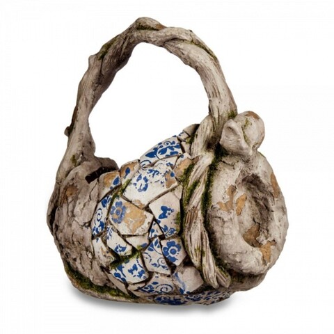 Cos decorativa pentru gradina Flower, Ibergarden, 23.5x35x31 cm, polirasina