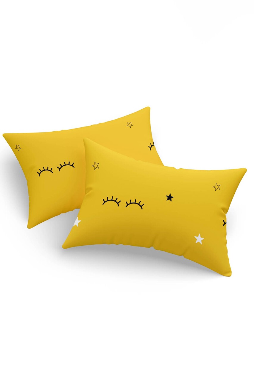 Set 2 fete de perna, Dide - Yellow, Eponj Home, 65% bumbac/35% poliester