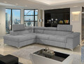 Coltar extensibil stanga 4 locuri ELTAP, LT-03MAN, Eridano, 275x202x88 cm, lemn/poliester, gri deschis