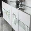 Consola, Neostill, Paris, 180x80x40 cm, PAL, Alb / Argintiu