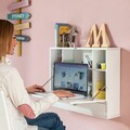 Birou pliabil de perete Wadesk, InnovaGoods, 60 x 50 x 50 cm, PAL melaminat, alb