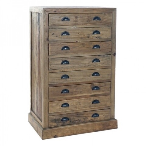 Comoda cu 8 sertare, dkd home décor, 75 x 45 x 125 cm, lemn de ulm, maro
