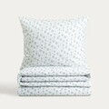 Lenjerie de pat King Size, EC Clover, Homla, 200x220 cm, 3 piese, bumbac, alb/verde