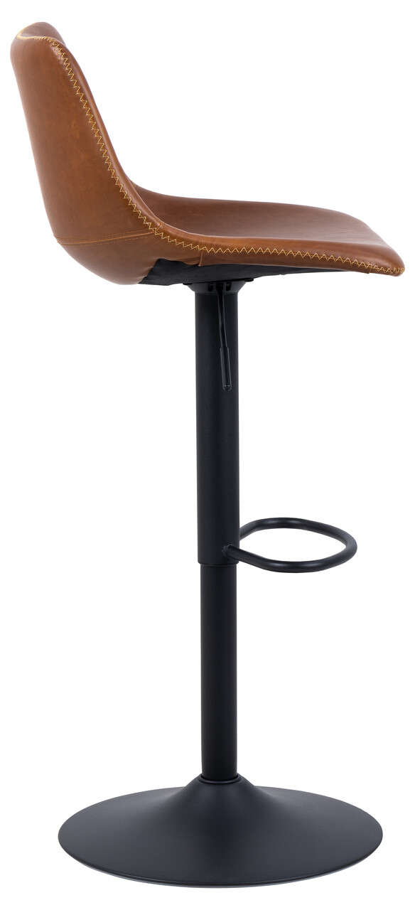 Scaun de bar Oregon, Actona, 47x51x110 cm, rotativ, piele ecologica/otel, brandy - view 6