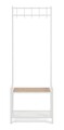 Cuier cu pantofar Haldor, Bizzotto, 64.5x37.5x180 cm, otel/MDF, alb/natural