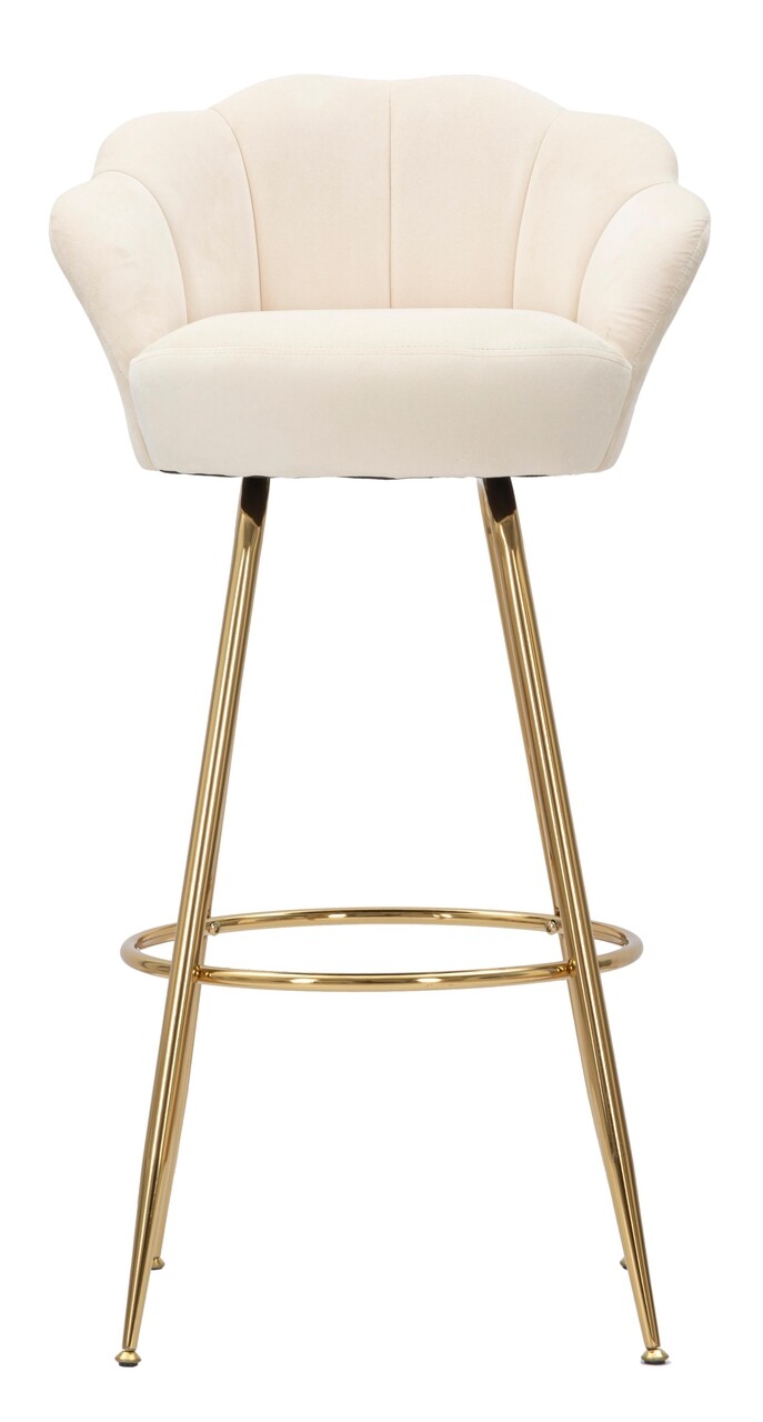 Scaun de bar Vienna, Mauro Ferretti, 55x53x110 cm, catifea, crem - 1 | YEO