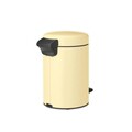Cos de gunoi cu pedala, Brabantia, NewIcon Mellow Yellow, 3 L, 23.5x16.8x26.4 cm, otel, galben pastel