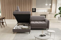Coltar extensibil stanga 3 locuri ELTAP, LT-20AS, Barea, 208x160x100 cm, lemn/poliester, maro deschis