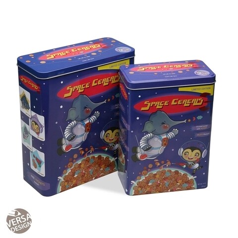 Set 2 cutii pentru biscuiti space, versa, 23.4x10.5x26.5 cm, metal