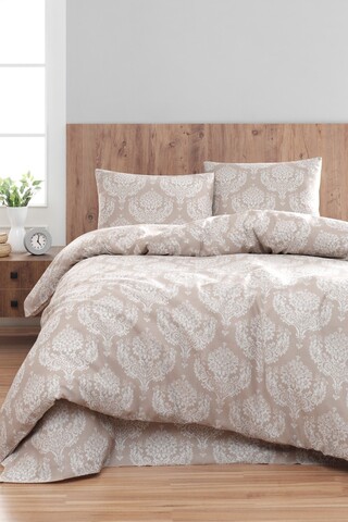 Lenjerie de pat dubla, Post - Brown, Eponj Home, 65% bumbac/35% poliester