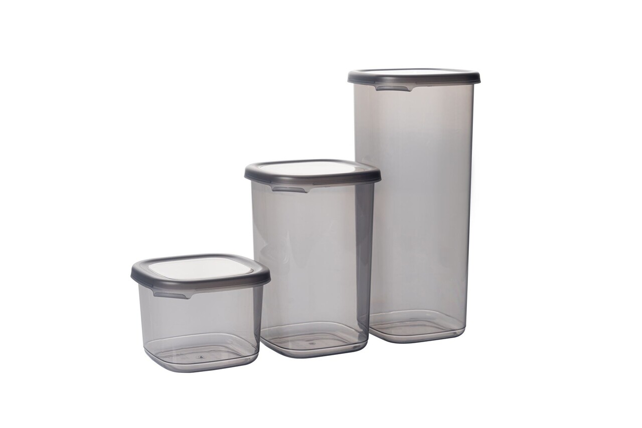 Set recipiente depozitare, Hermia, 964FRM5360, Dimensiune: 10 x 10 x 16,5 cm / 1200 ml (5 bucăți), Antracit - imagine 2
