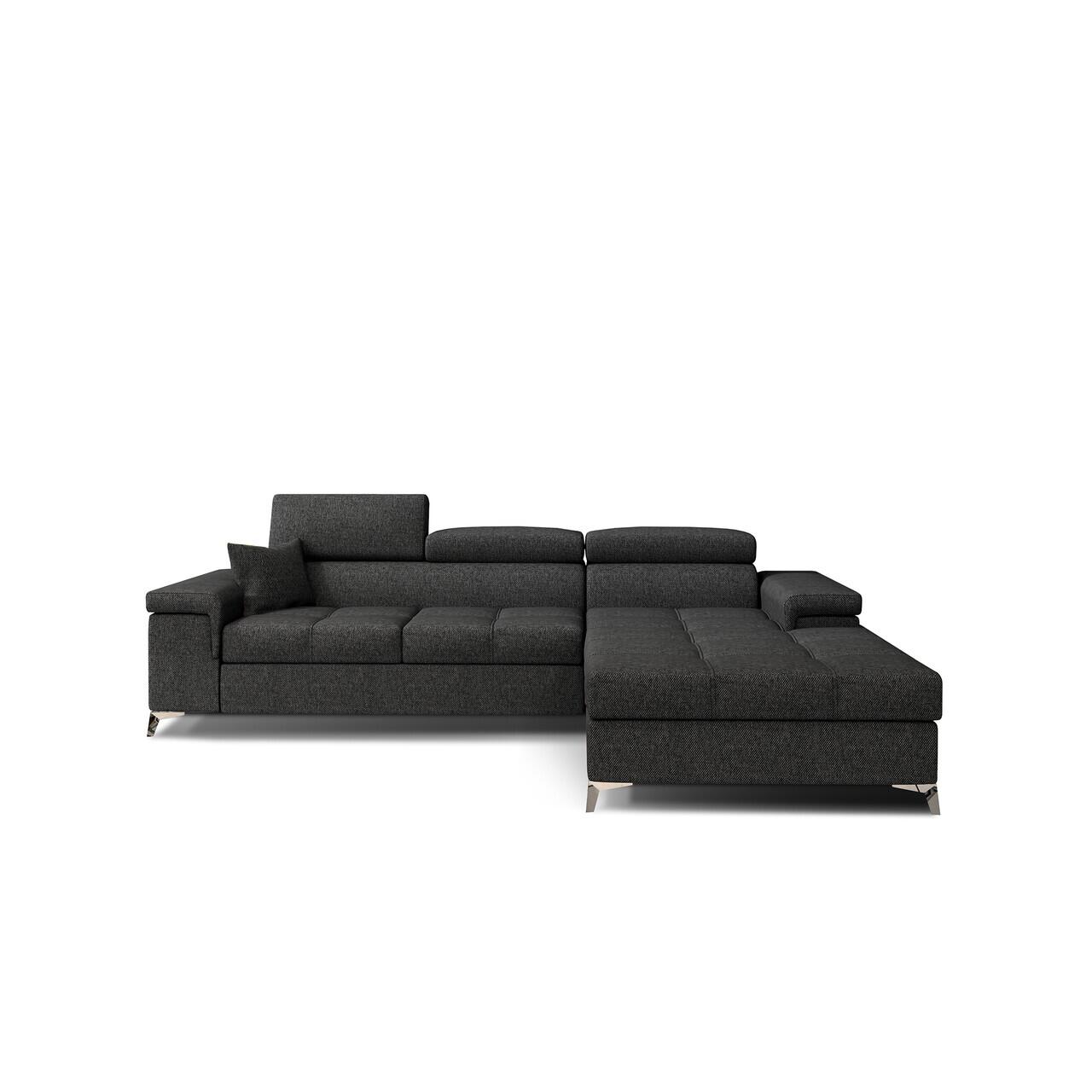 Coltar extensibil dreapta 4 locuri ELTAP, Ric-25, Ricardo, 281x205x88 cm, lemn/poliester, gri inchis - view 2