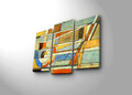 Set 3 tablouri decorative, 3PATK-88, Canvas, 20 x 39 cm, 2 piese, Multicolor