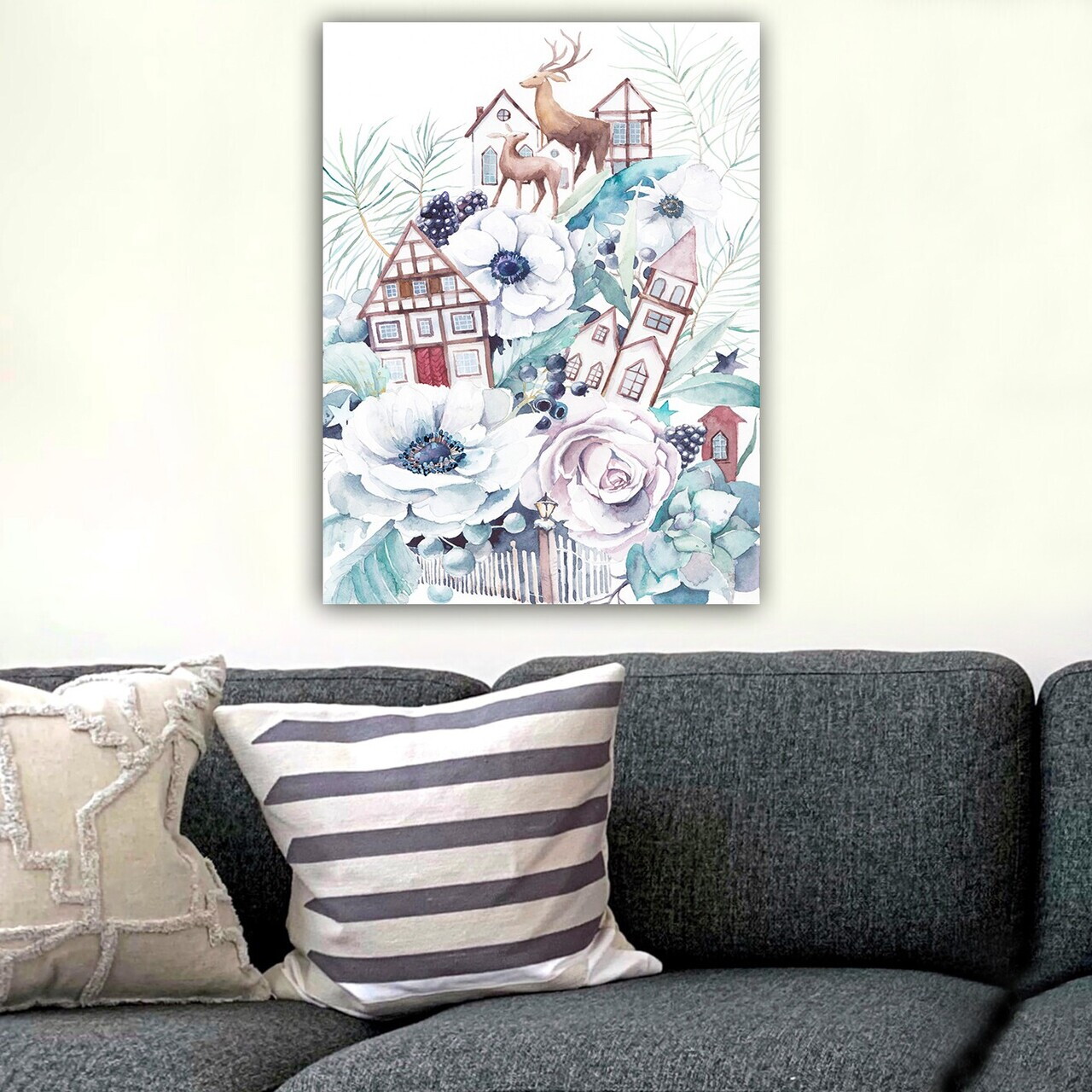 Tablou decorativ, 368991695_70100, Canvas, Rama din lemn (grosime 3 cm), Multicolor