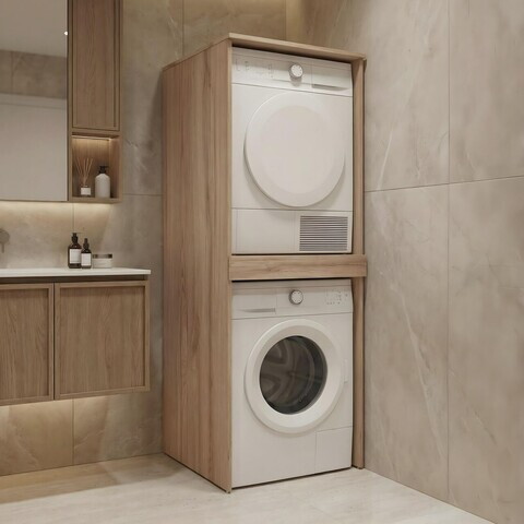 Dulap masina de spalat, Hanah Home, Linfa 70, Stejar