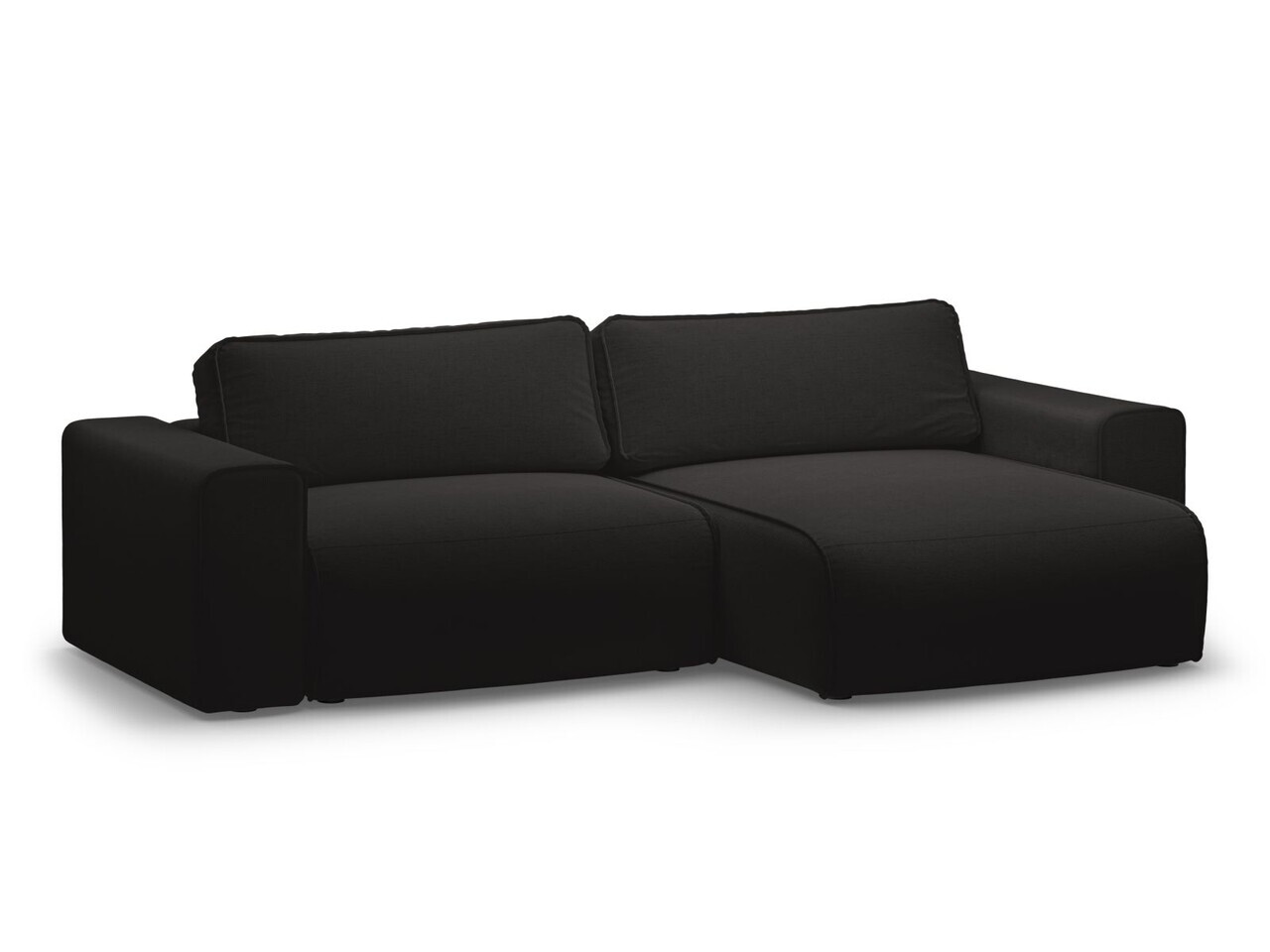 Coltar extensibil dreapta 3 locuri, Victor, Micadoni Home, 246x148x83 cm, tesatura structurata, negru — imaginea 7