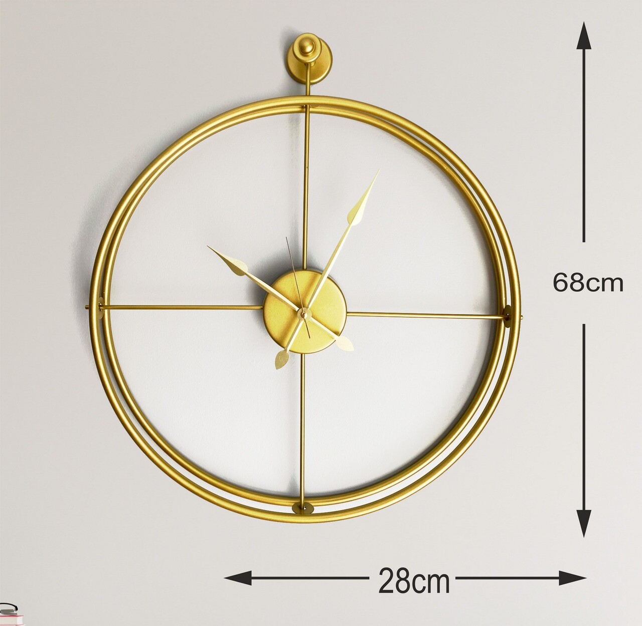 Ceas de perete, Mclock-00107, Lățime: 58 cm Înălțime: 68 cm Adâncime: 7 cm, Auriu - view 4