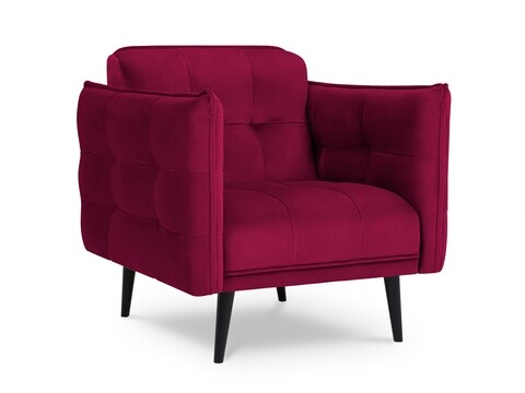 Fotoliu, Canna, Mazzini Sofas, 90x100x88 cm, catifea, rosu vin