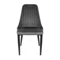 Scaun Louis, Homla, 44x59x88 cm, metal/MDF/poliester, gri/negru