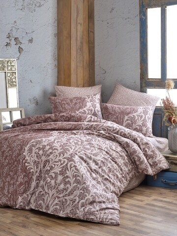 Lenjerie de pat dubla Grand Brown, Majoli Home Collection, 4 piese, 240x260 cm, bumbac ranforce, multicolor