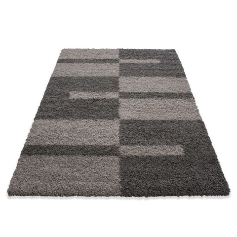 Covor Shaggy Kenya, Taupe line, Decorino, 120x170 cm, polipropilena, gri