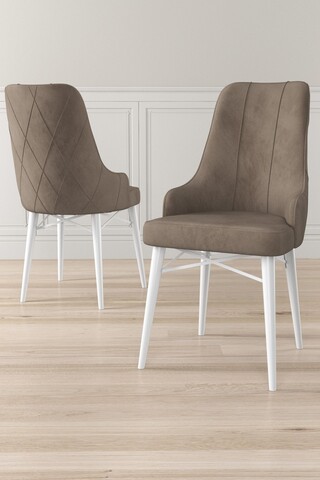 Set scaune 4 piese, Charlotte, Neta, Cappuccino / Alb