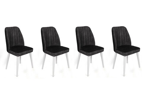Set scaune 4 piese, Nmobb, Alfa-497 V4, Metal , Antracit/Alb