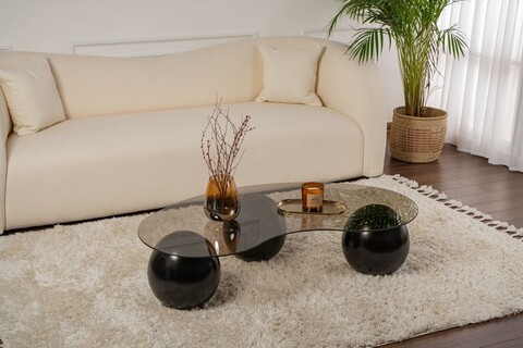 Masuta de cafea, Nordure, Sphere, Negru/Bronz