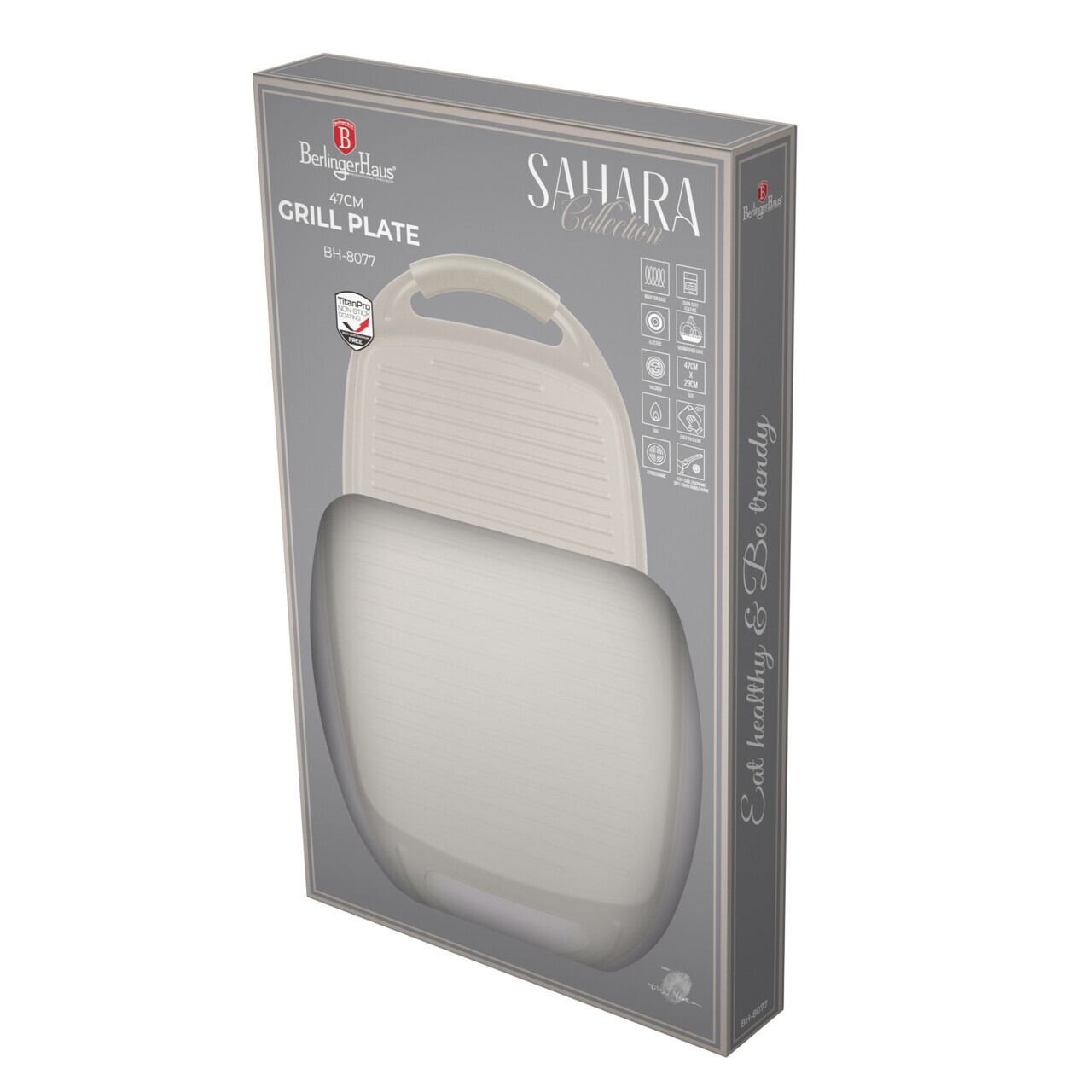 Tava grill Berlinger Haus, Sahara, 47x29 cm, aluminiu forjat, crem mat - imagine 14