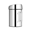 Cos de gunoi cu soft touch, Brabantia, Brilliant Steel, cu fixare pe perete, 3 L, 18.4x18x28 cm, otel, argintiu