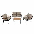 Set mobilier de gradina, Hanah Home, Alya Sehpa, Crem
